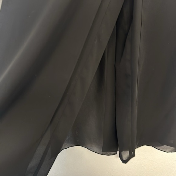 Adrianna Papell black formal silk halter top black wide leg formal pant 2 piece - Picture 2 of 13